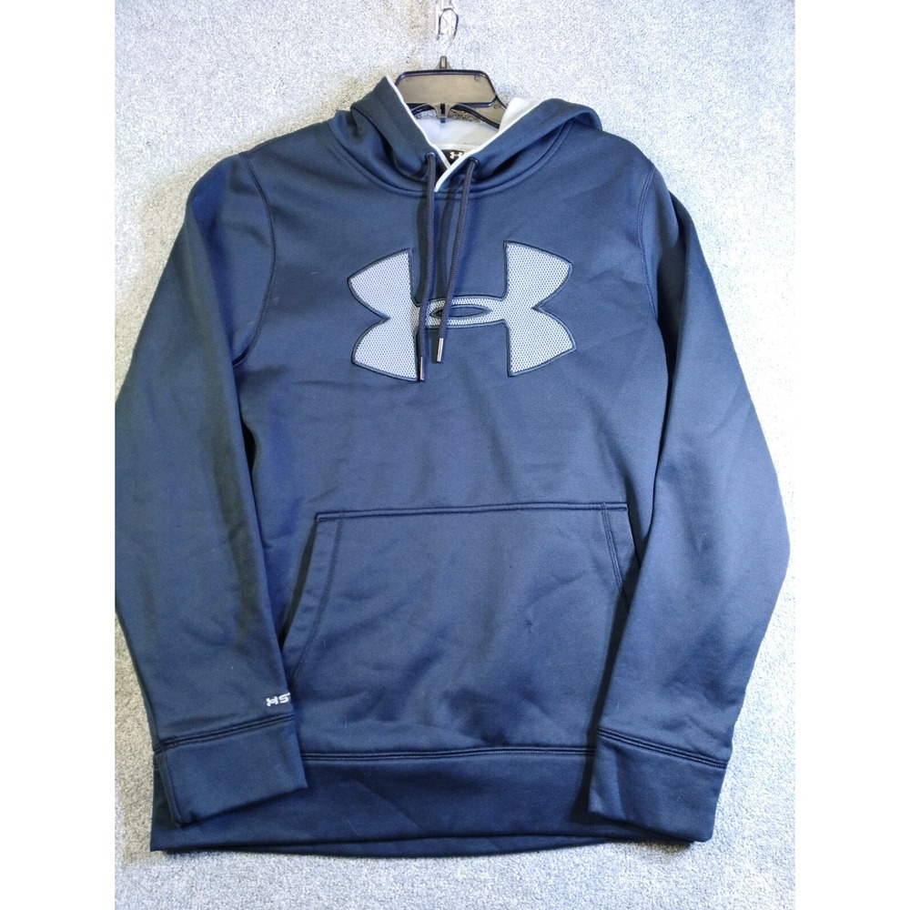Under Armour Storm1 Loose Mens Pullover Hoodie Blue Size S Pockets Drawstring